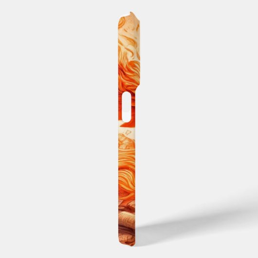 Majestic Oranje Dragon Bird iPhone Case (Achterkant / Rechts)