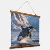 Majestic Orca Arctic Splash Wildlife Wall Art Hangend Wandkleed (Gebogen)
