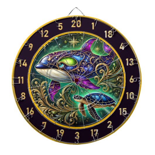 Majestic Orca Turtle Dartboard Decor Dartbord (Voorkant)