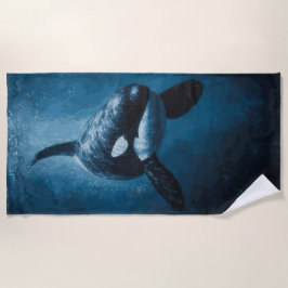 Majestic Orca Underwater Ocean Illustration Strandlaken