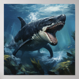 Majestic Orka en Fierce Krokodil Poster