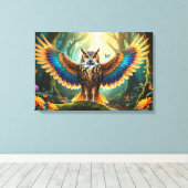 Majestic Owl Phoenix Hybrid Canvas Afdruk (Insitu (Houten vloer))