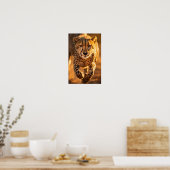 Majestic Paar Cheetahs Sprinten Door de Gr Poster (Keuken)