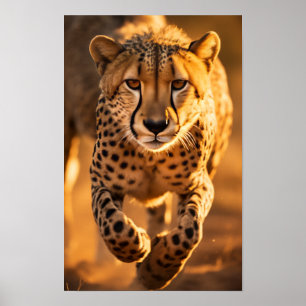 Majestic Paar Cheetahs Sprinten Door de Gr Poster