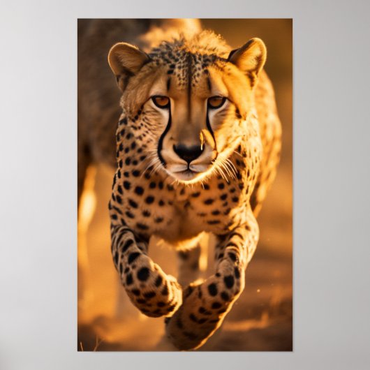 Majestic Paar Cheetahs Sprinten Door de Gr Poster (Voorkant)