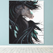 Majestic Paard Canvas Art Print van Bihrle (Insitu (Houten vloer))