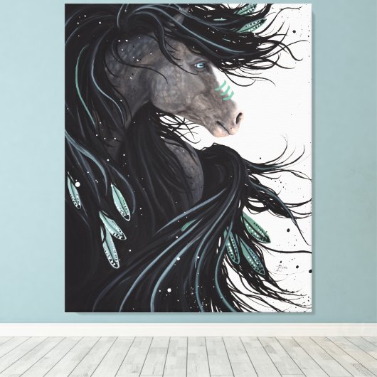 Majestic Paard Canvas Art Print van Bihrle (Insitu (Houten vloer))