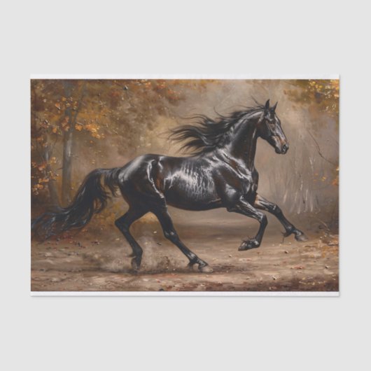 Majestic Paard Galloping Decoupage Tissuepapier (Voorkant)