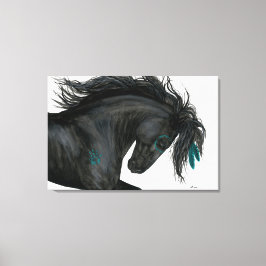 Majestic Paard Turquoise Veren van Bihrle Canvas Afdruk