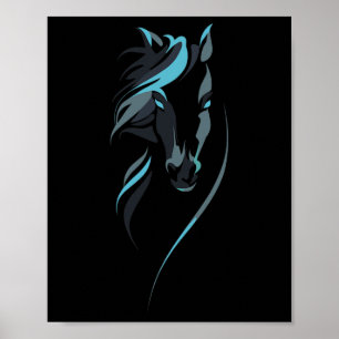Majestic paard voor rijdende meisjes en ik hou van poster