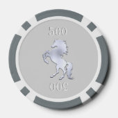 Majestic Paard Zilver Poker Chips (Achterkant)