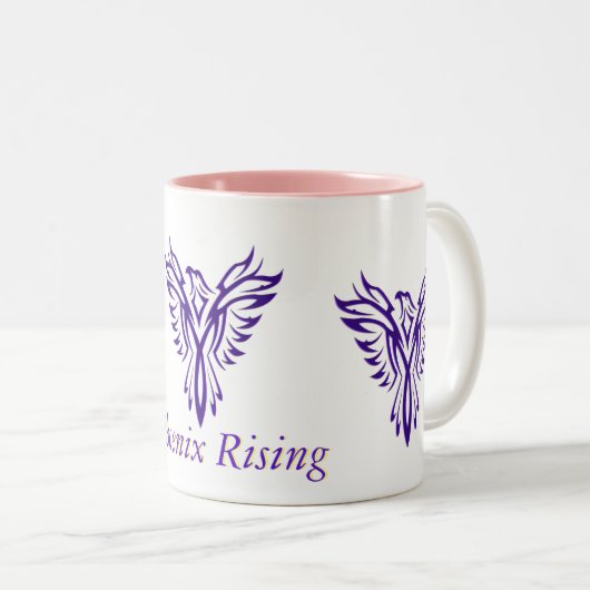 Majestic Paarse Phoenix Rising two-tone mok (Voorkant rechts)