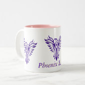 Majestic Paarse Phoenix Rising two-tone mok (Voorkant links)