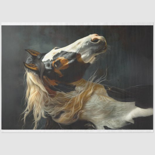 Majestic Paint Horse #2 Hardlooppaard Decoupage Tissuepapier (Voorkant)