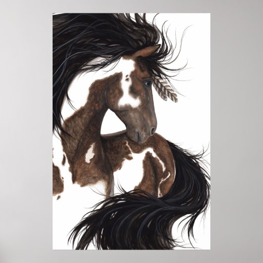 Majestic Paint Pinto Art Poster Horse door Bihrle (Voorkant)
