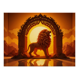 Majestic Papercraft Lion Perfect Poster