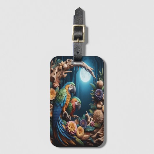 Majestic Parrot Perched Bagagelabel (Voorkant (verticaal))