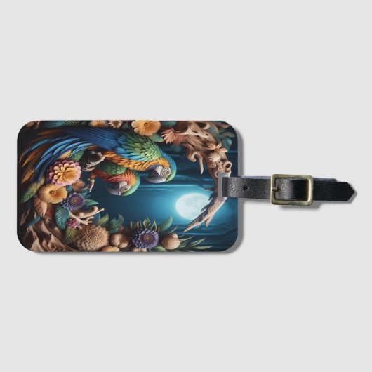 Majestic Parrot Perched Bagagelabel (Voorkant (horizontaal))