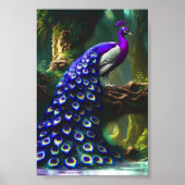 Majestic Peacock Digitale Kunst Printable Poster (Voorkant)
