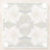 Majestic Peacock en Amaryllis Candy Cane Glazen Onderzetter (Achterkant)