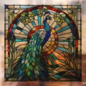 Majestic Peacock Faux Glas in lood Raamsticker (Vel 2)