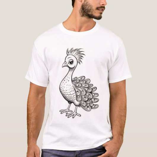 Majestic Peacock Flourish T-shirt Design (Voorkant)
