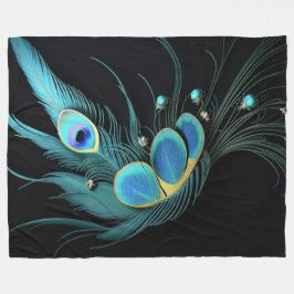 Majestic Peacock - grote fleece deken
