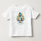 Majestic Peacock met kleurrijke staart Kinder Shirts (Voorkant)