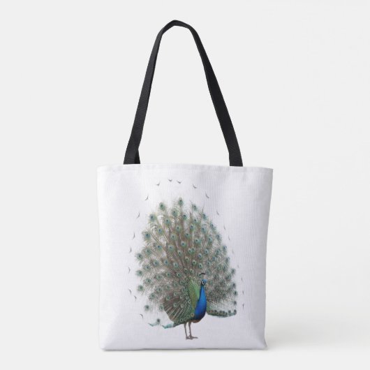 Majestic Peacock met kleurrijke staart Tote Bag (Achterkant)
