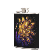 Majestic Peacock sierlijk weergegeven op wit Heupfles (Links)