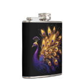 Majestic Peacock sierlijk weergegeven op wit Heupfles (Rechts)