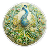 Majestic Peacock Splendor Keramische Knob Pull Keramische Knop (Voorkant)