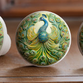 Majestic Peacock Splendor Keramische Knob Pull Knop