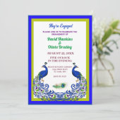 Majestic Peacock Verloving Invitation Kaart (Staand voorkant)