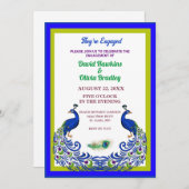 Majestic Peacock Verloving Invitation Kaart (Voorkant / Achterkant)