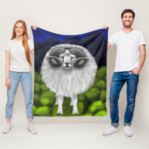 Majestic Peaks: IJslandse schapen grazen Fleece Deken