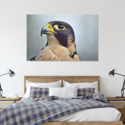Majestic Peregrine falcon Canvas Afdruk (Insitu (Slaapkamer))