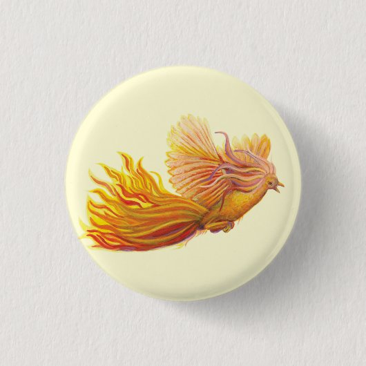 Majestic Phoenix Bird Ronde Button 3,2 Cm (Voorkant)