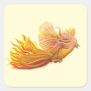 Majestic Phoenix Bird Vierkante Sticker