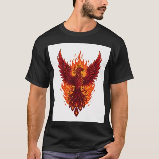 Majestic Phoenix Flame Design | Vette vectorkunst T-shirt (Voorkant)