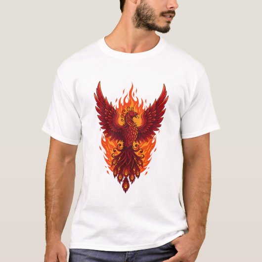 Majestic Phoenix Flame Design | Vette vectorkunst T-shirt (Voorkant)