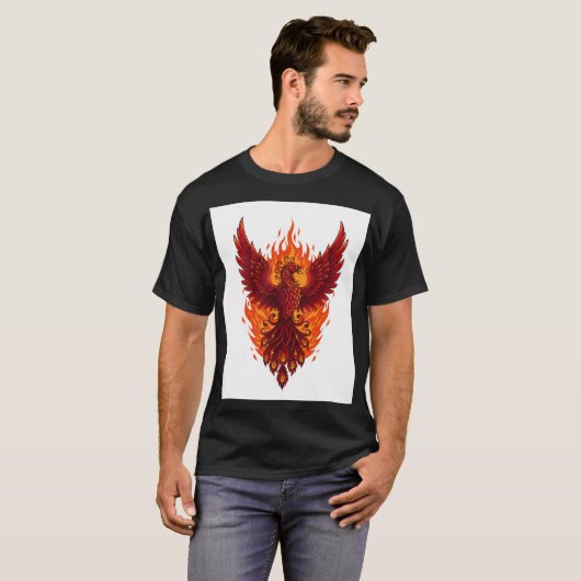 Majestic Phoenix Flame Design | Vette vectorkunst T-shirt (Voorkant volledig)
