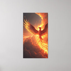 Majestic Phoenix is ​​herboren zijn gloeiende sint Canvas Afdruk