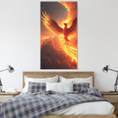 Majestic Phoenix is ​​herboren zijn gloeiende sint Canvas Afdruk (Insitu (Slaapkamer))