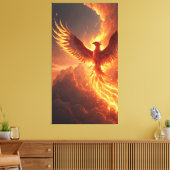 Majestic Phoenix is ​​herboren zijn gloeiende sint Canvas Afdruk (Insitu (Woonkamer))