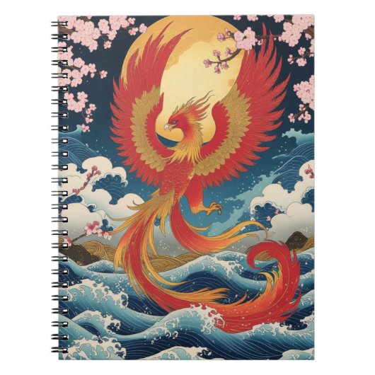 Majestic Phoenix Notebook - Japanese Fantasy Art Notitieboek (Voorkant)