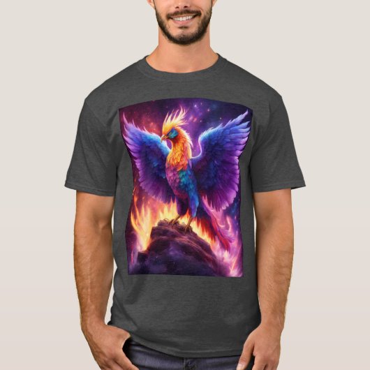 "Majestic Phoenix Resurgence: levendige gekleurde  T-shirt (Voorkant)