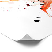 Majestic Phoenix schets stijl zwart Poster (Hoek)