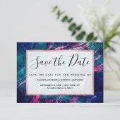 Majestic Pink Blauwgroen Groene Stapelnevel Save The Date (Staand voorkant)