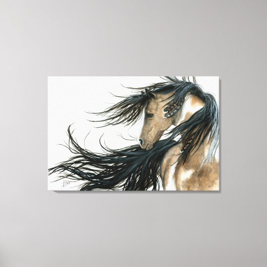 Majestic Pinto Horse Art van Bihrle Canvas Afdruk (Voorkant)